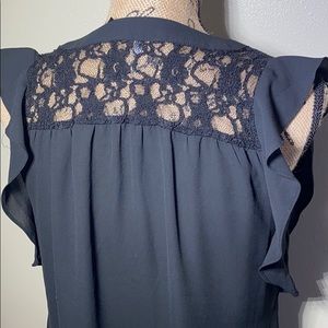 Sheer black top with lace